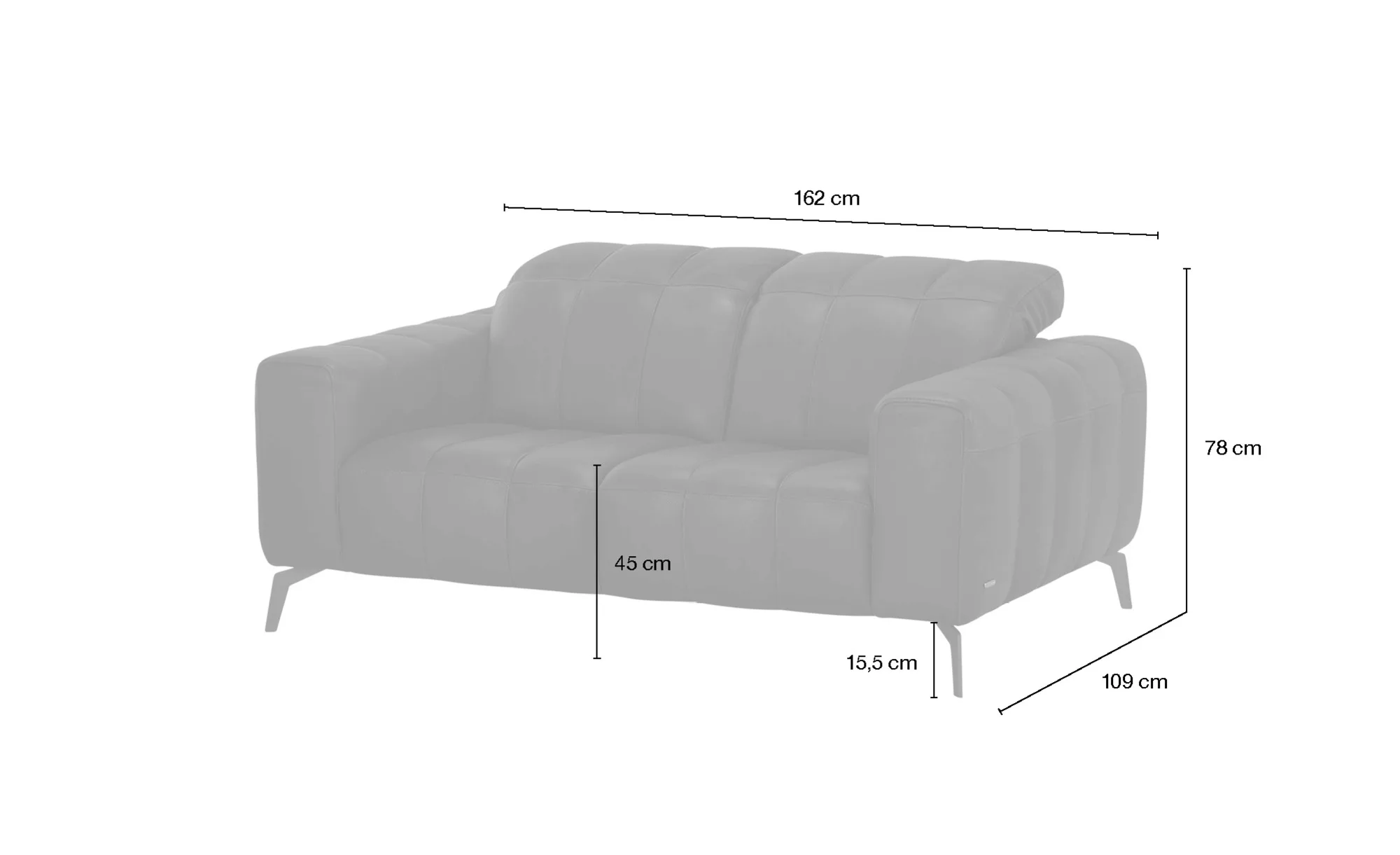 Natuzzi Editions Ledersofa mit Kopfteilverstellung Portento ¦ schwarz ¦ Maß günstig online kaufen