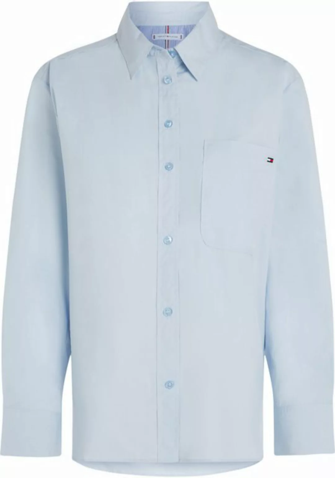 Tommy Hilfiger Hemdbluse SOLID COTTON EASY FIT SHIRT mit Brusttasche günstig online kaufen