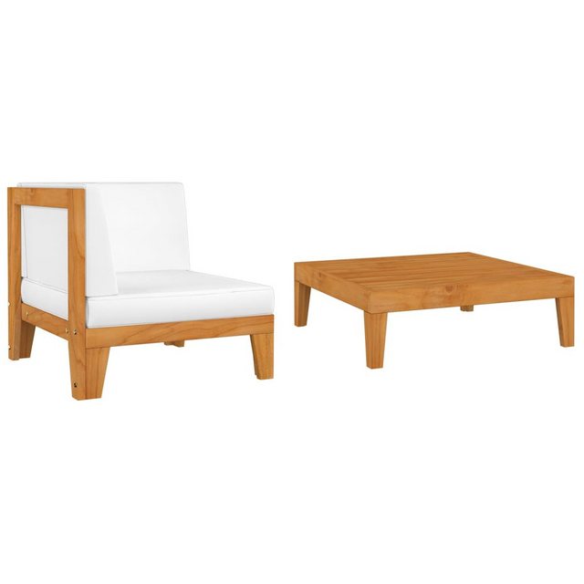 2-tlg. Garten-lounge-set Mit Auflagen Massivholz Akazie günstig online kaufen