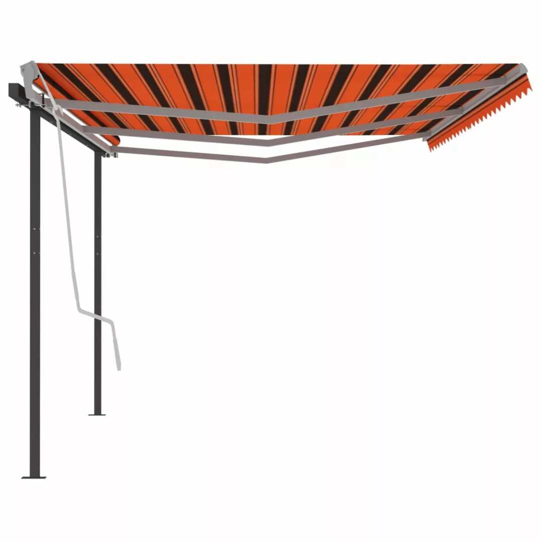 Gelenkarmmarkise Einziehbar Mit Pfosten 6x3 M Orange & Braun günstig online kaufen