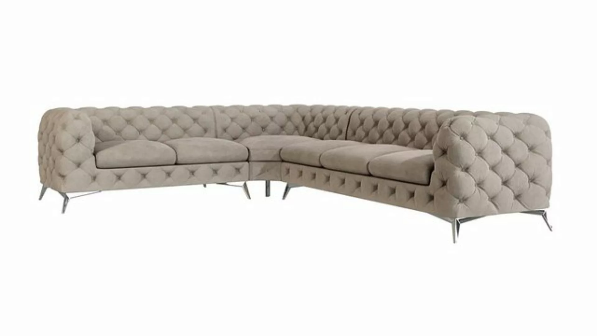 S-Style Möbel Ecksofa Chesterfield Kalina mit Silber Metall Füßen, Die Ecke günstig online kaufen