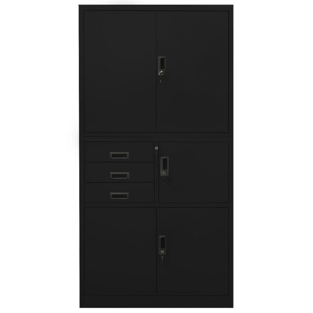 Büroschrank Schwarz 90x40x180 Cm Stahl günstig online kaufen