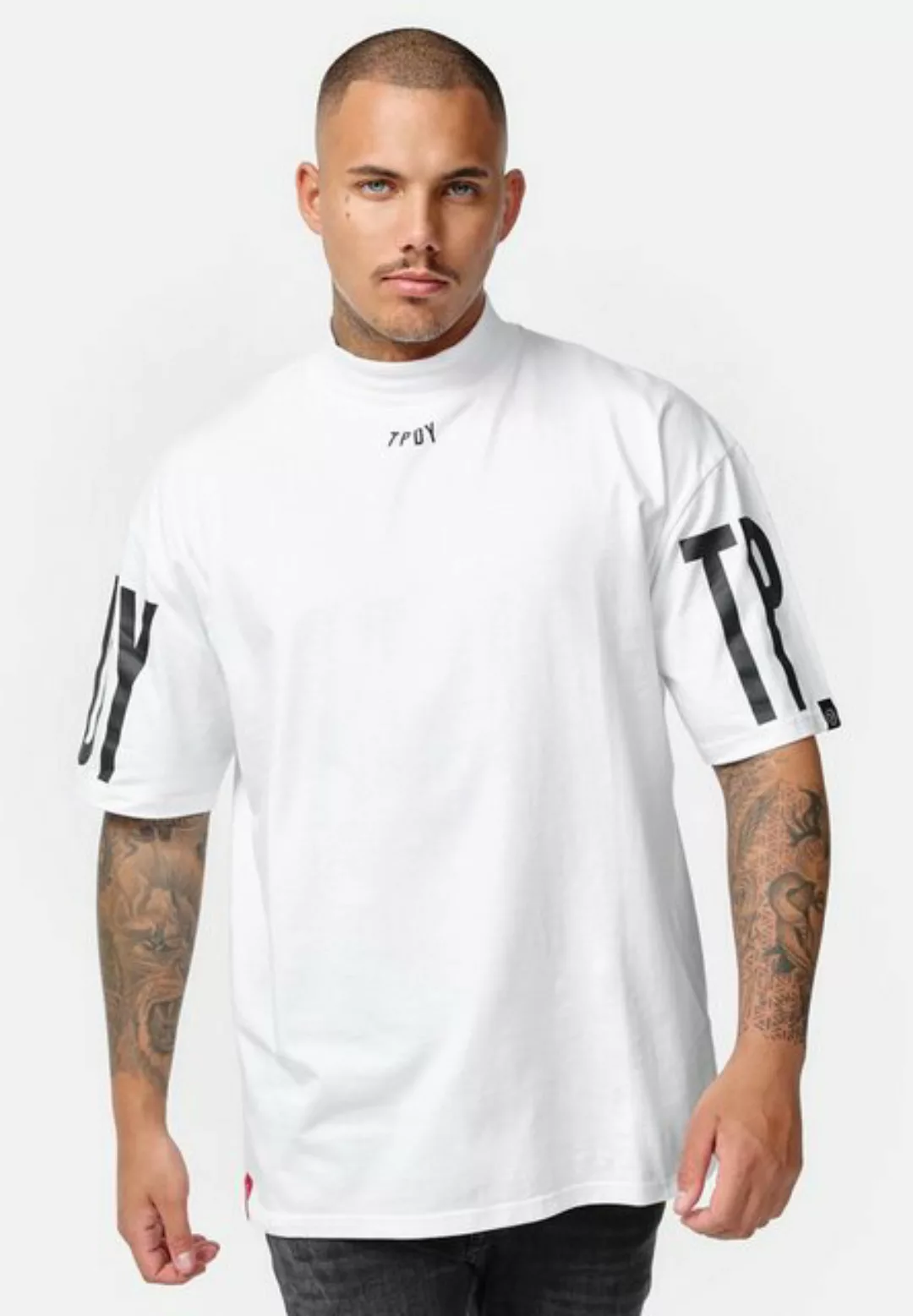 trueprodigy Oversize-Shirt Marlo Logoprint Stehkragen dicker Stoff günstig online kaufen