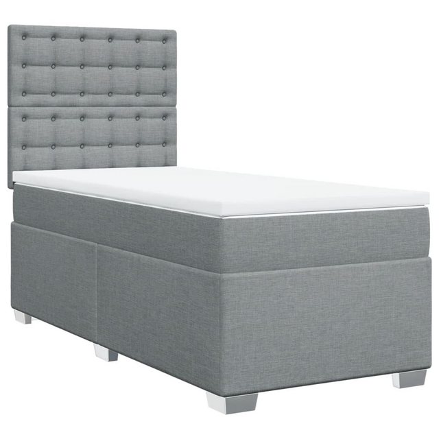 vidaXL Bett Boxspringbett mit Matratze Hellgrau 90x200 cm Stoff günstig online kaufen