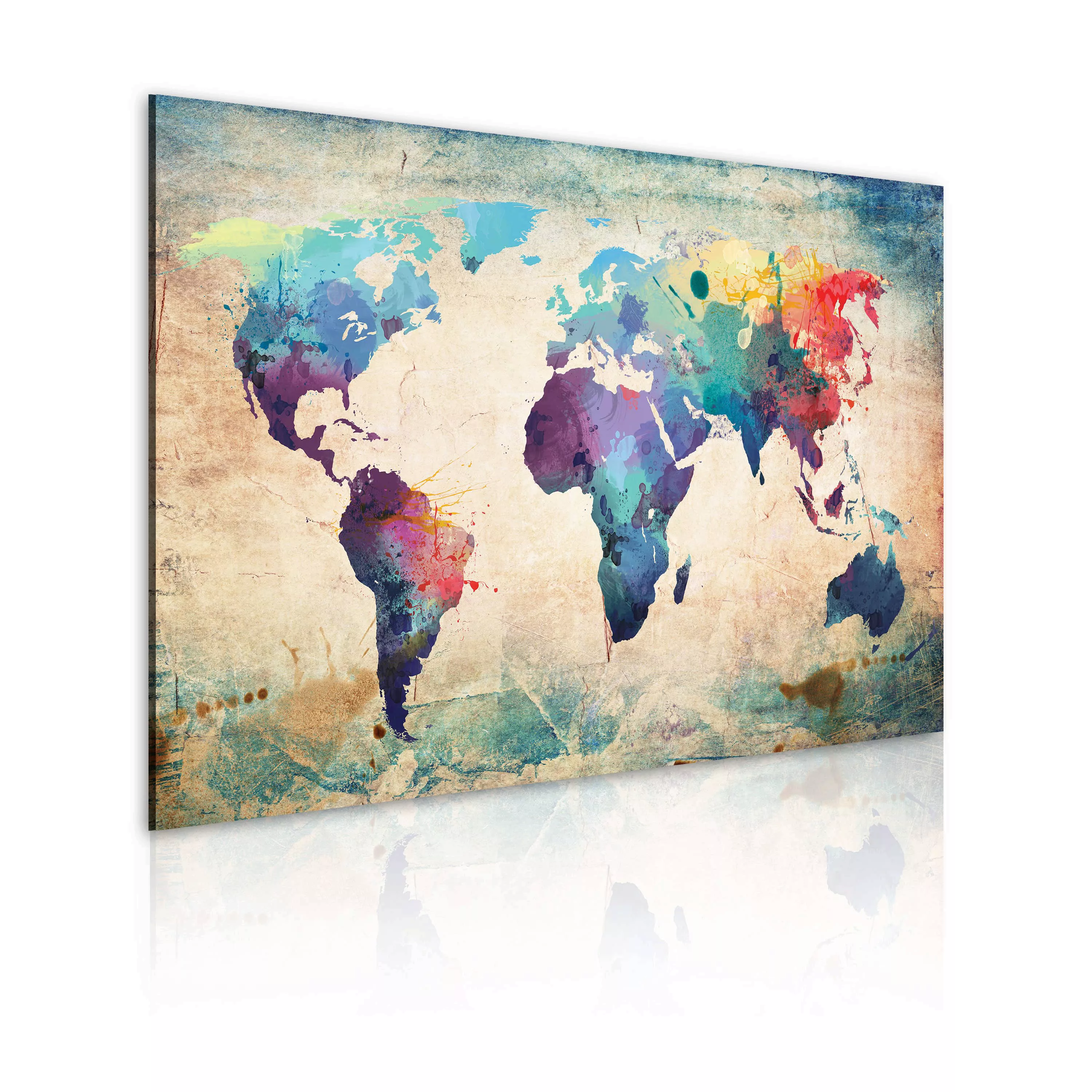 Wandbild - Regenbogen-Weltkarte günstig online kaufen