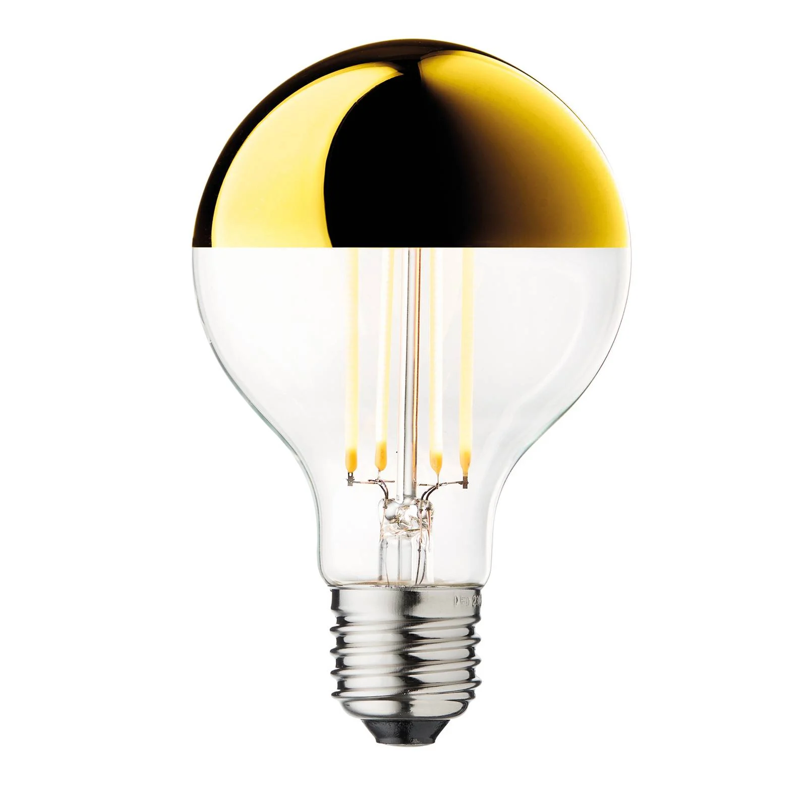 LED-Kopfspiegellampe Globe 80, gold, E27, 3,5 W, 2.700 K günstig online kaufen