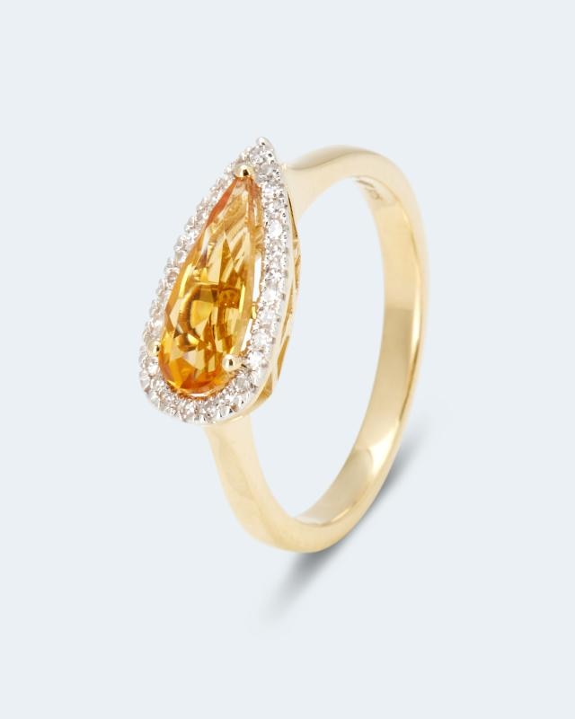 Precious Tales Ring mit Citrin & Diamanten günstig online kaufen