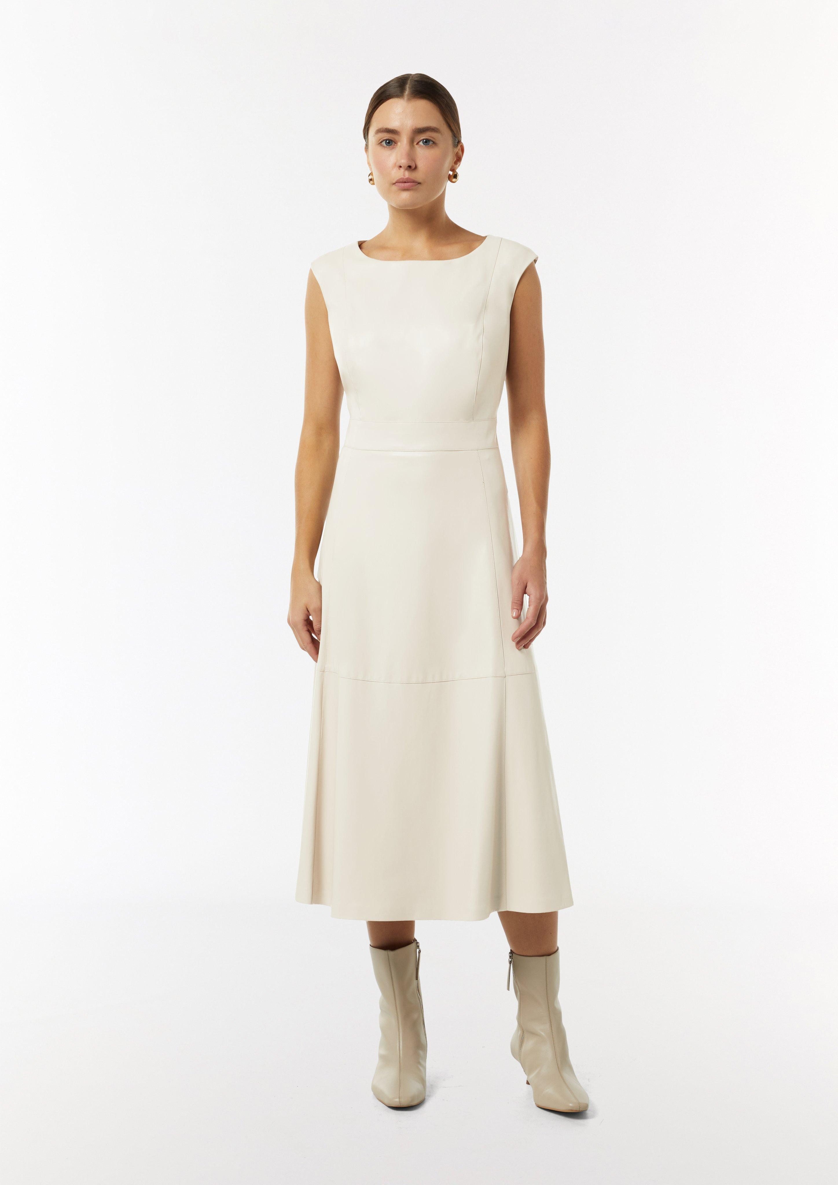 Comma Maxikleid Midi-Kleid in Lederoptik mit günstig online kaufen