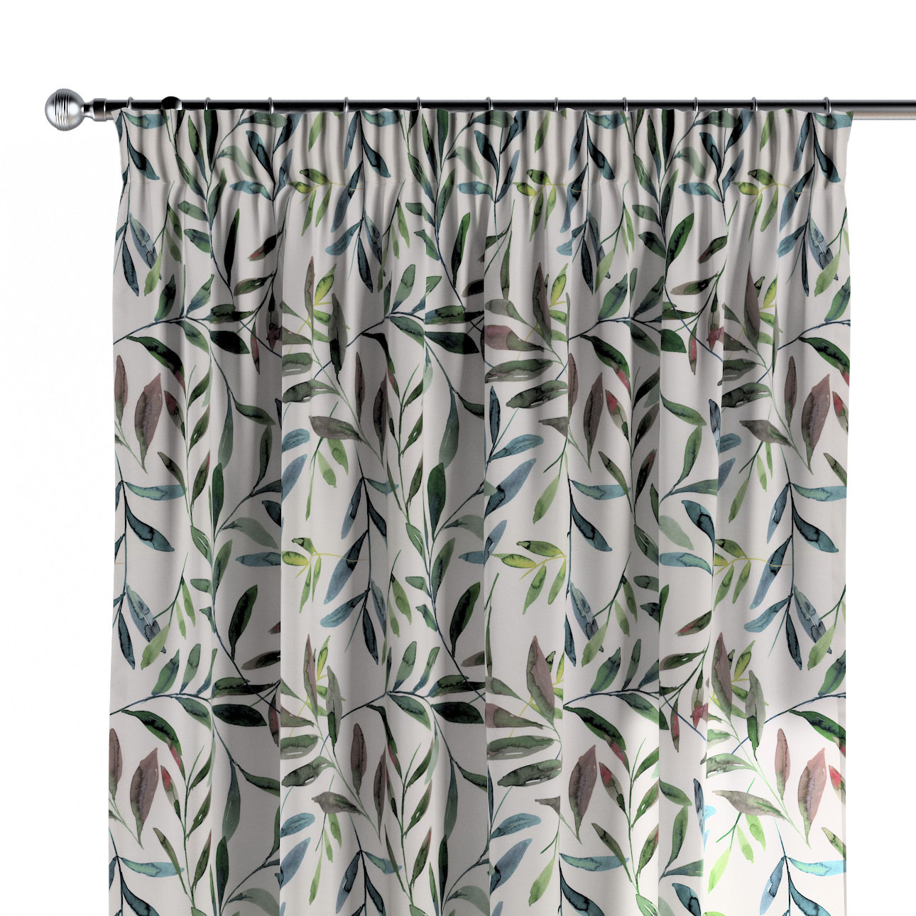 Vorhang mit Kräuselband, weiß-grün, Eden (144-22) günstig online kaufen