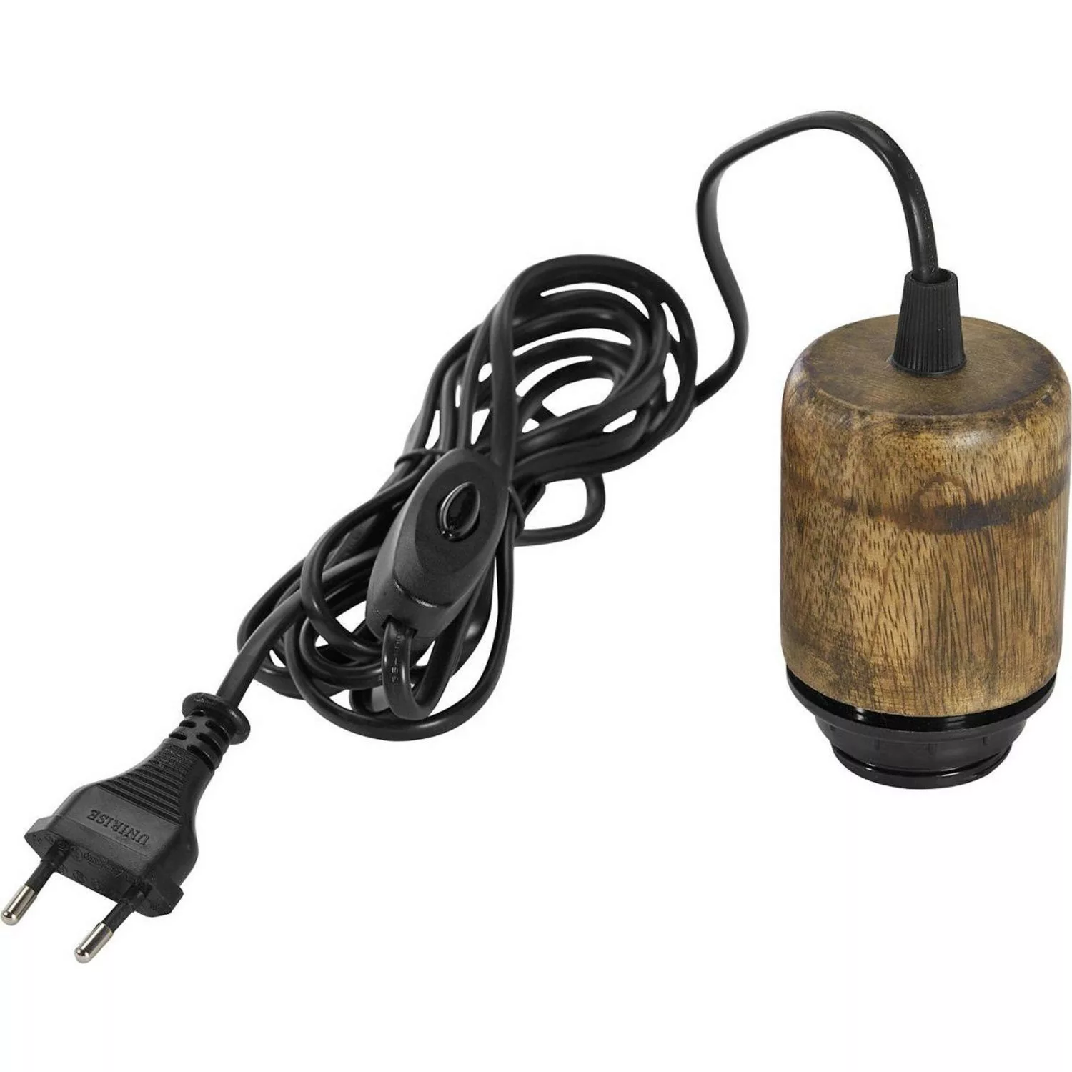 PR Home Pendelaufhang Lampenfassung mit Schalter u. Stecker E27 Mango Holz günstig online kaufen