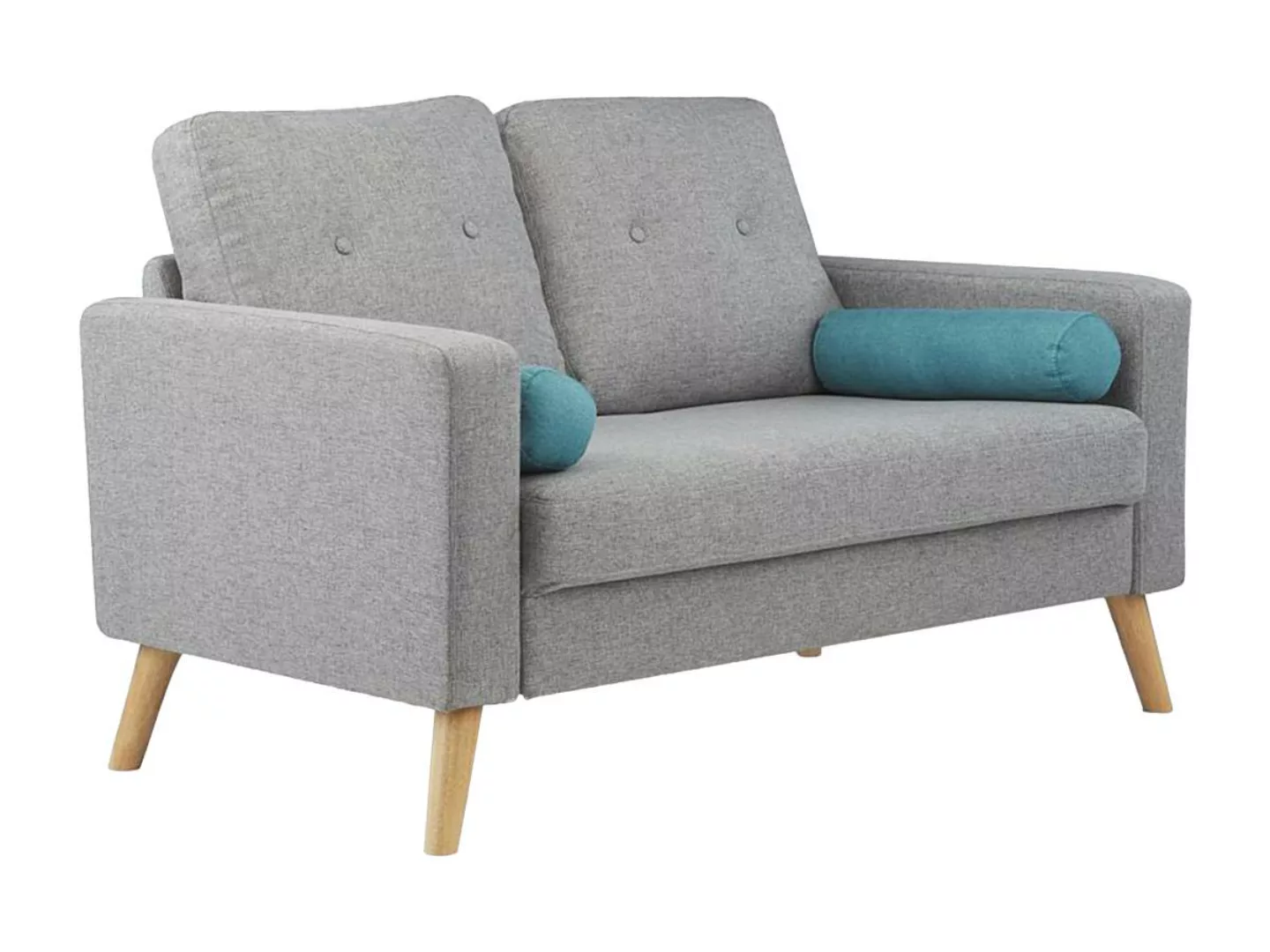 Sofa 2-Sitzer - Stoff - Grau - TATUM günstig online kaufen