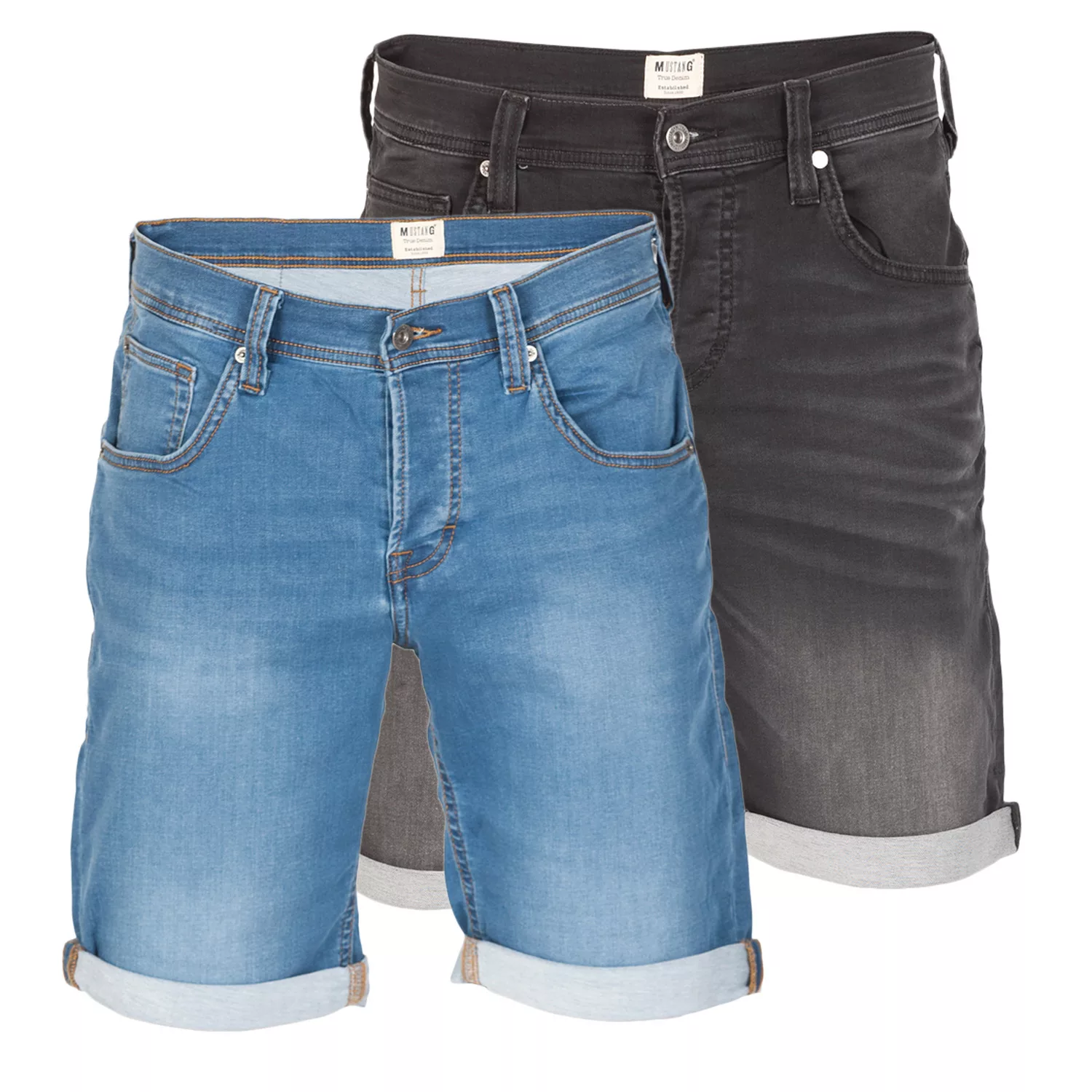 Mustang Jeans Shorts Herren Stretch Kurz Regular Fit Chicago Real X 2er Pac günstig online kaufen