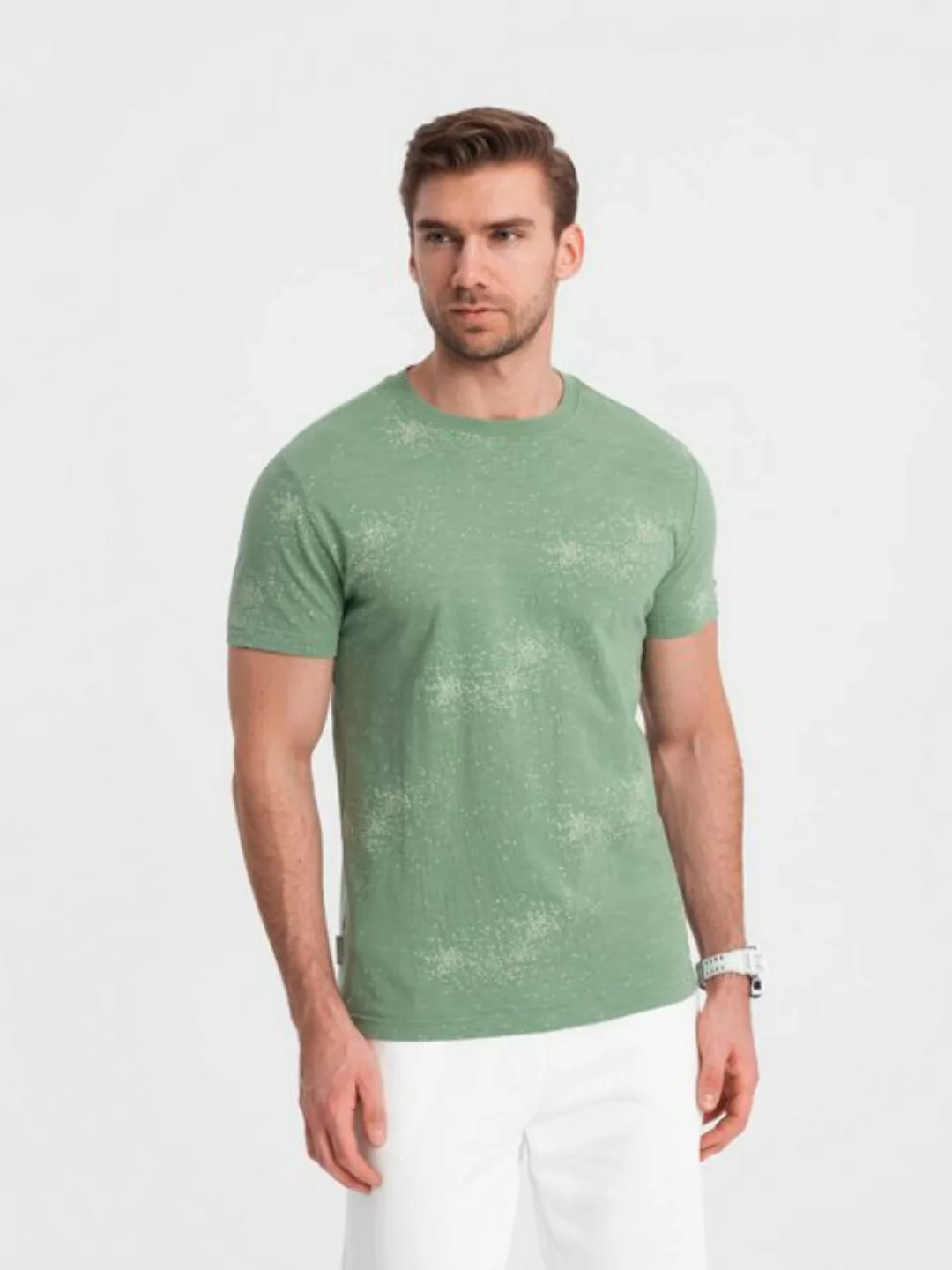 OMBRE Print-Shirt Herren-T-Shirt mit Volldruck und eingestreuten Buchstaben günstig online kaufen