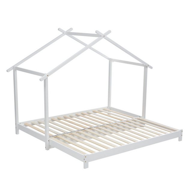 Romance Hausbett Massivholzbett Kinderbett umwandelbares Einzelbett 90*190c günstig online kaufen