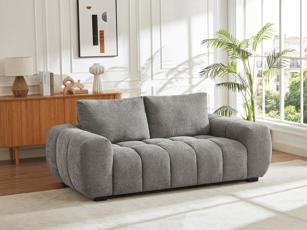 Sofa 3-Sitzer - Stoff - Grau - BERENIA günstig online kaufen