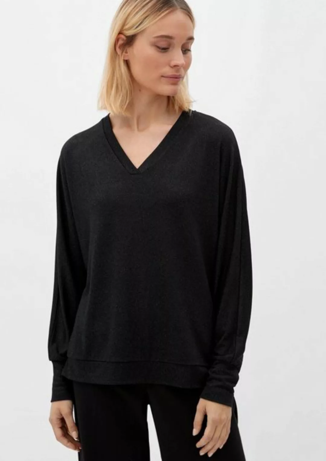 s.Oliver Langarmshirt Longsleeve mit Glanzgarn Ziernaht, Glitzergarn günstig online kaufen