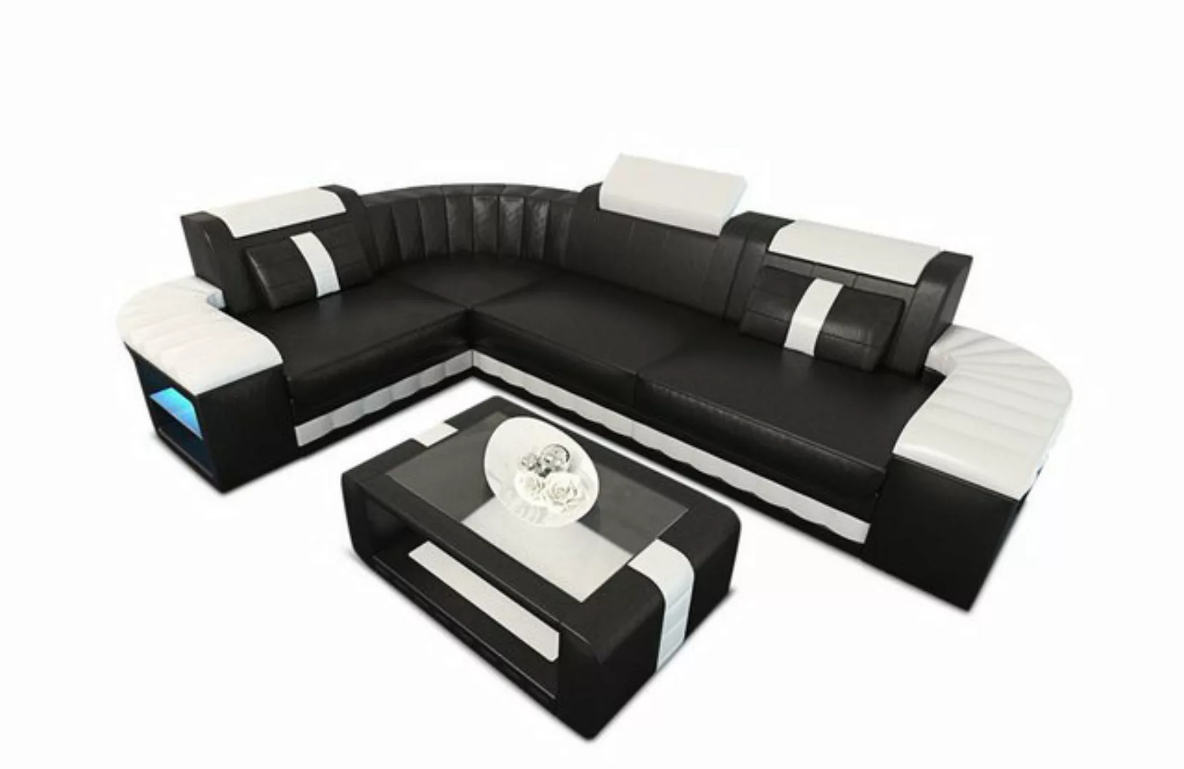 Sofa Dreams Ecksofa Ledercouch Ledersofa Bergamo L Form Leder Sofa, Couch, günstig online kaufen