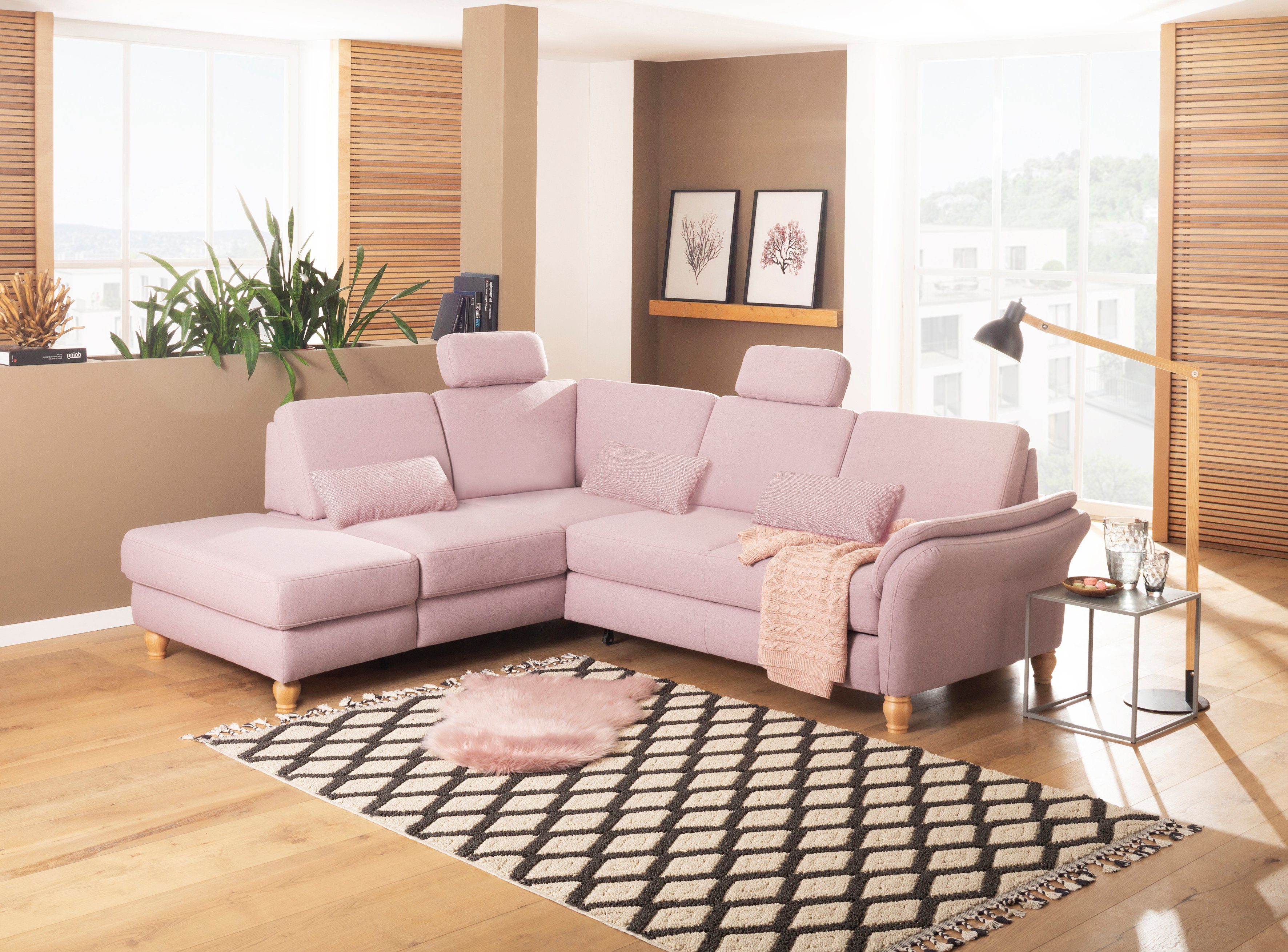 Home affaire Ecksofa "Palace L-Form", incl. Sitztiefenverstellung, wahlweis günstig online kaufen
