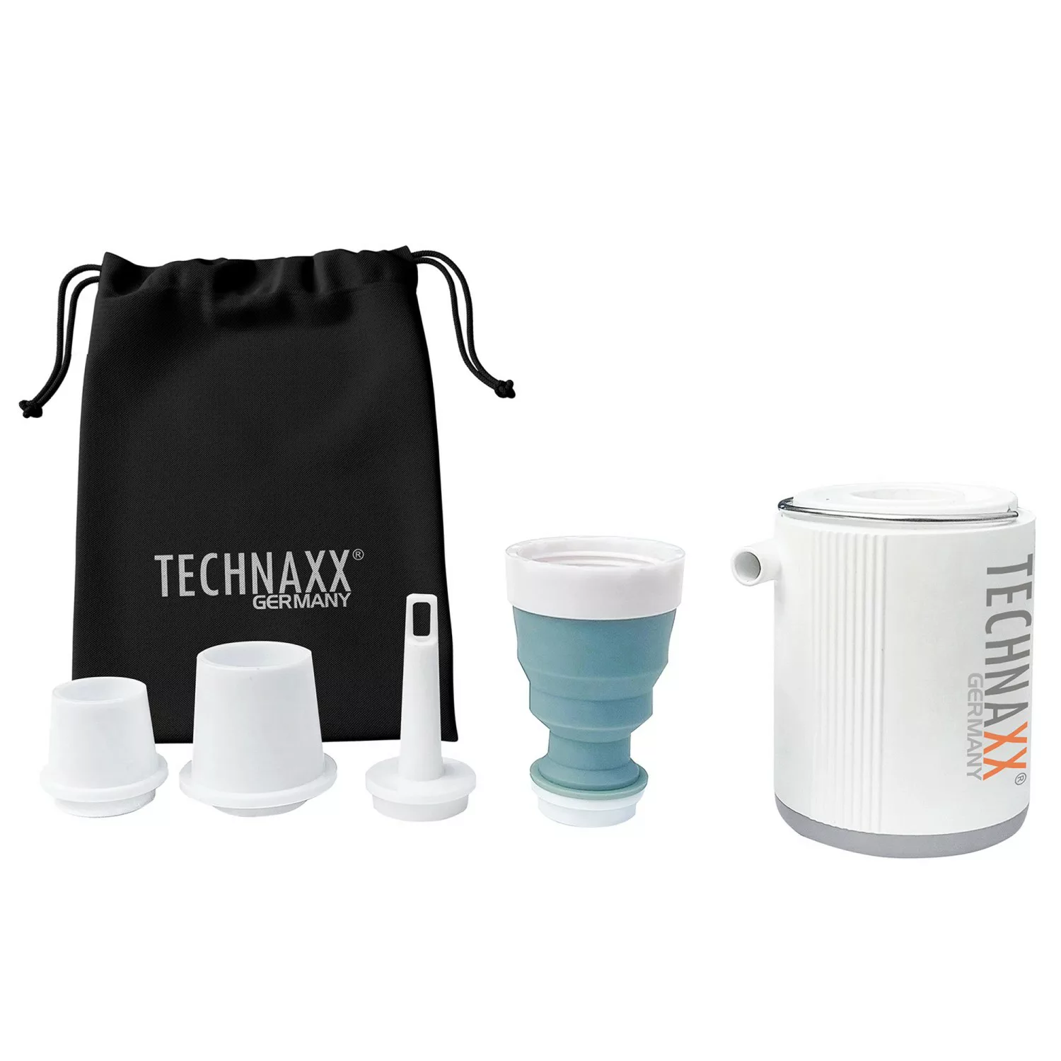 Technaxx Mini-Akku-Luftpumpe TX-261 mit LED-Licht-Funktion Weiß günstig online kaufen