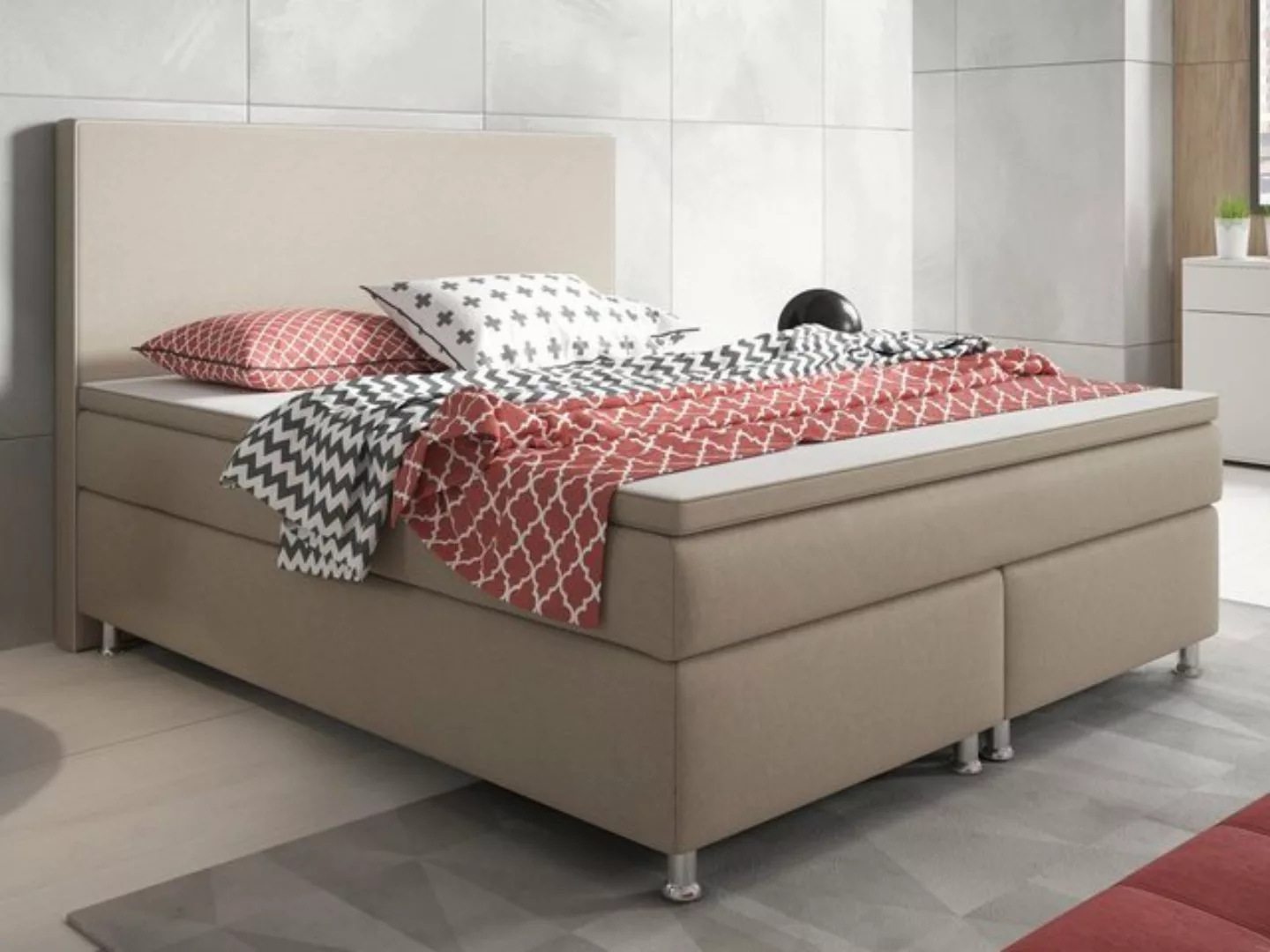 interbed Boxspringbett King Size 180x200 cm 7 Zonen Taschenfederkern Matrat günstig online kaufen