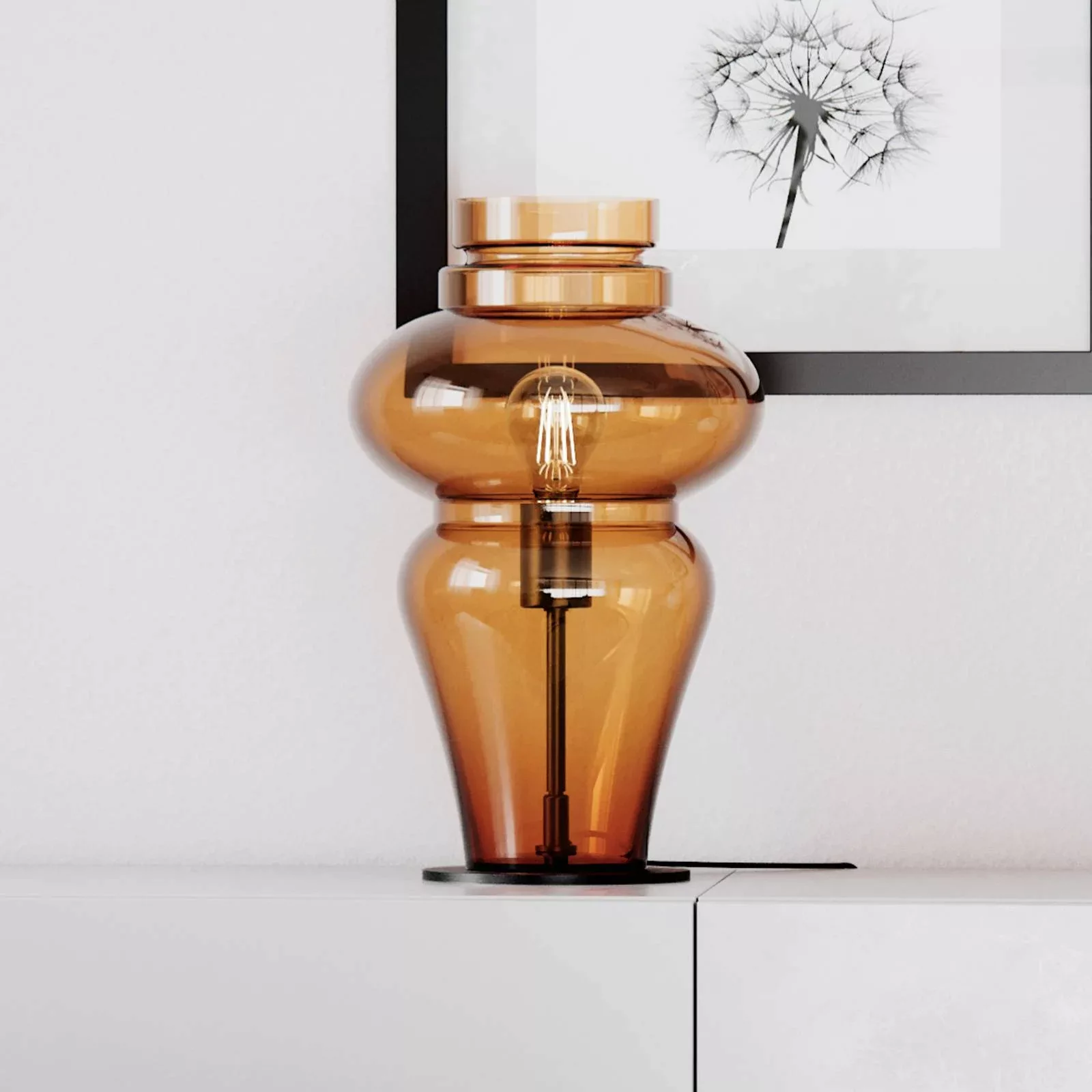 By Rydéns Dolores Tischlampe Höhe 40 cm cognac günstig online kaufen