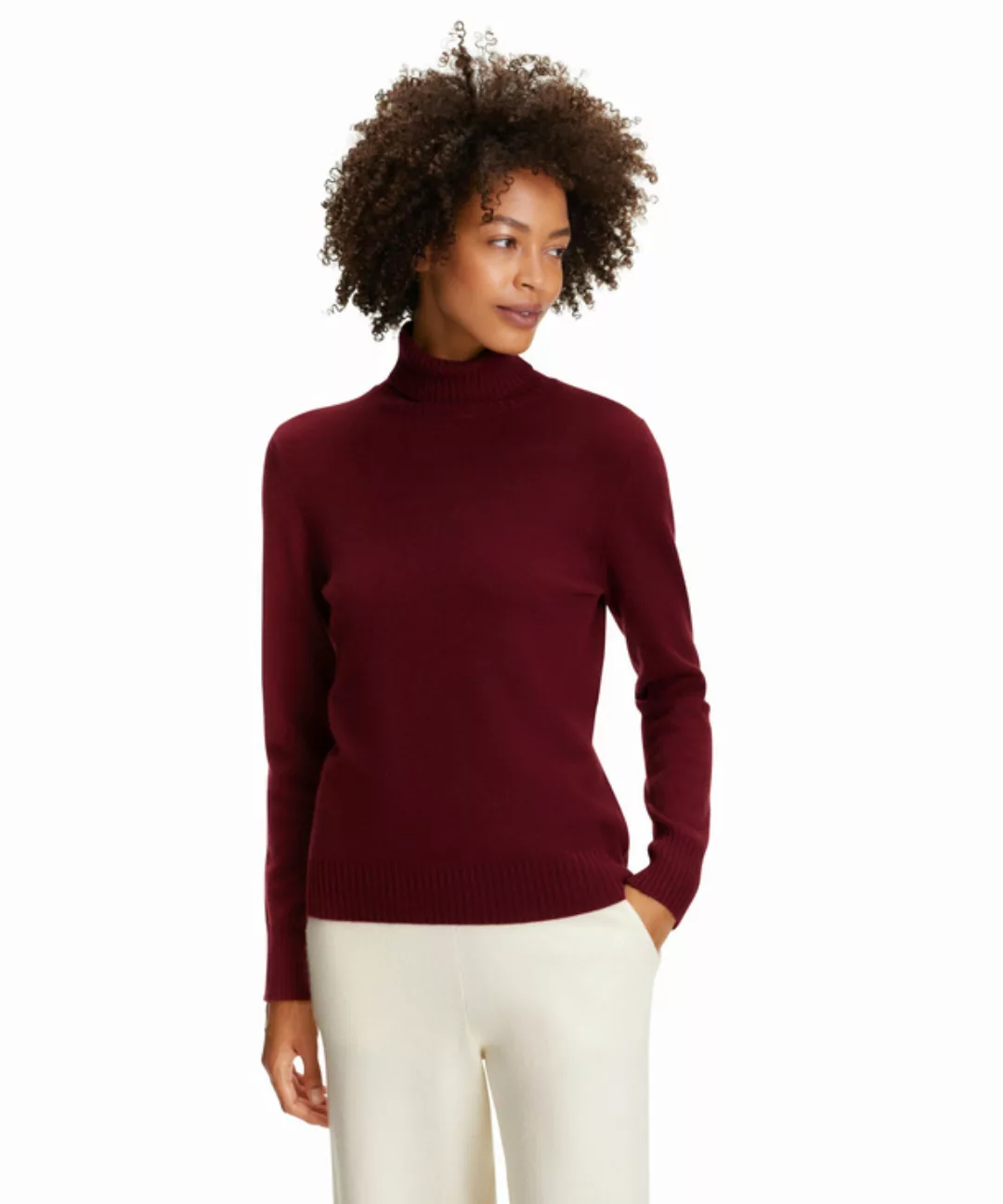 FALKE Damen Pullover Rollkragen, XL, Rot, Uni, Kaschmir, 64174-860605 günstig online kaufen