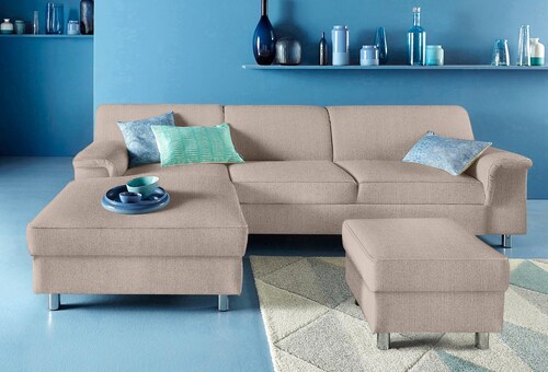 INOSIGN Ecksofa "Jamie, modern und elegant, Fußhöhe 9cm, L-Form,", wahlweis günstig online kaufen