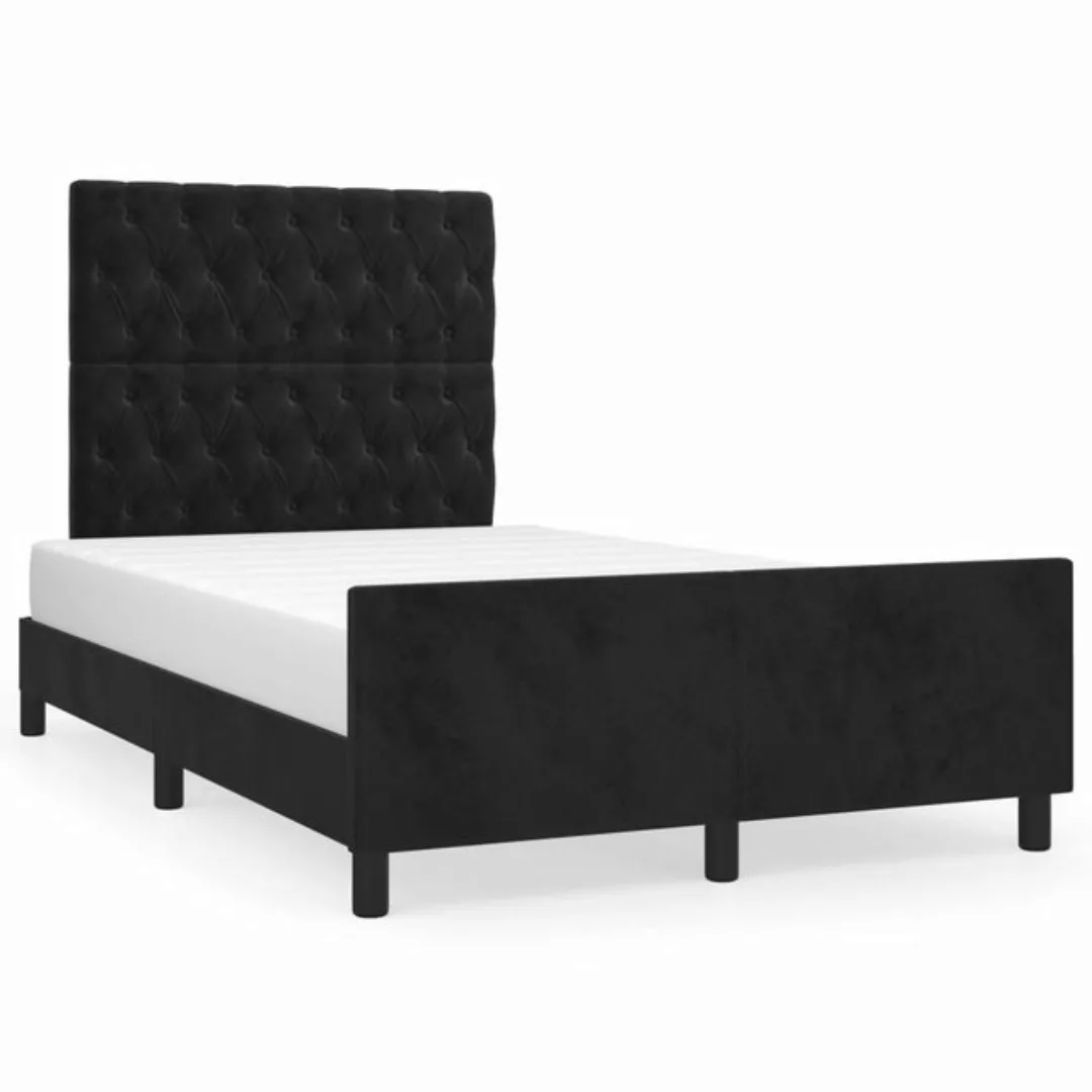 furnicato Bett Bettgestell mit Kopfteil Schwarz 120x200 cm Samt günstig online kaufen