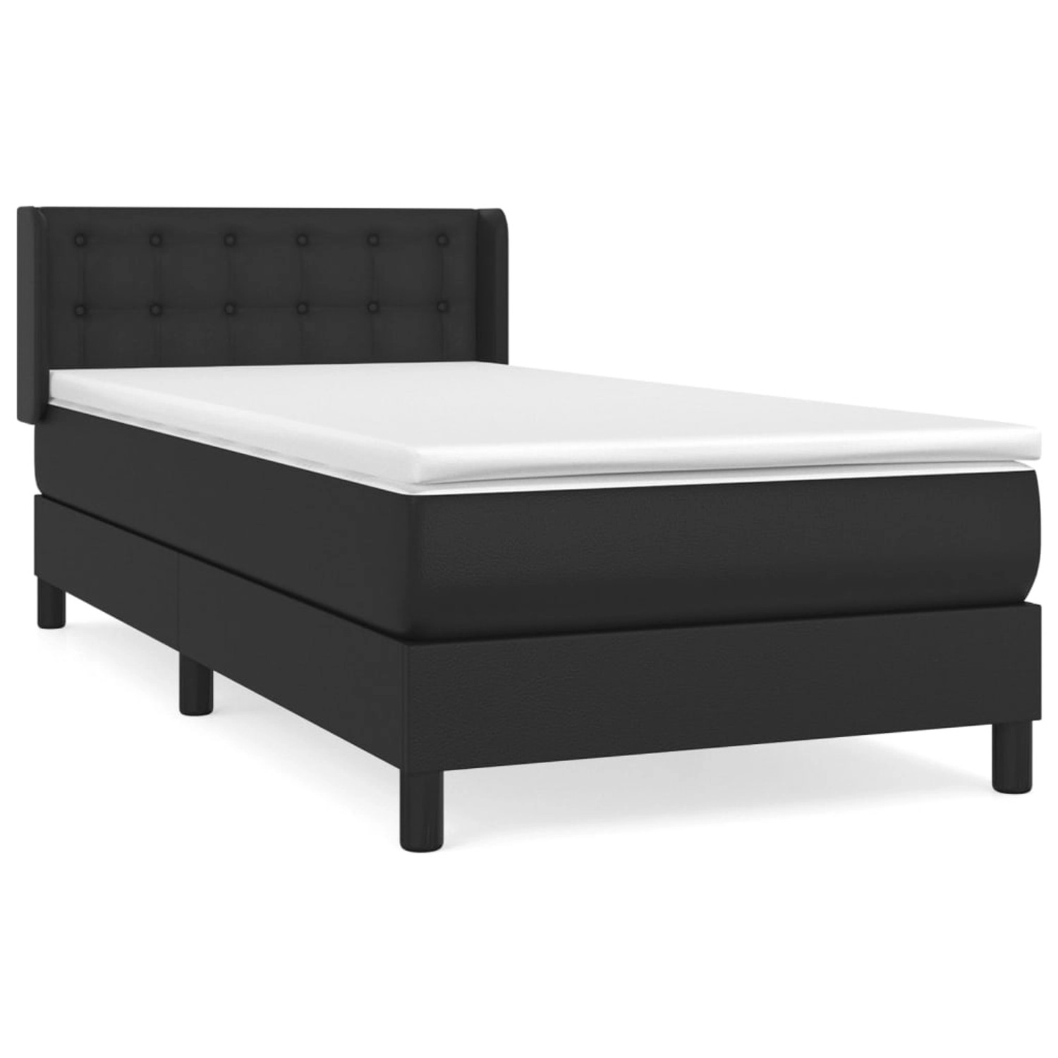 vidaXL Boxspringbett mit Matratze Schwarz 100x200 cm Kunstleder1388456 günstig online kaufen