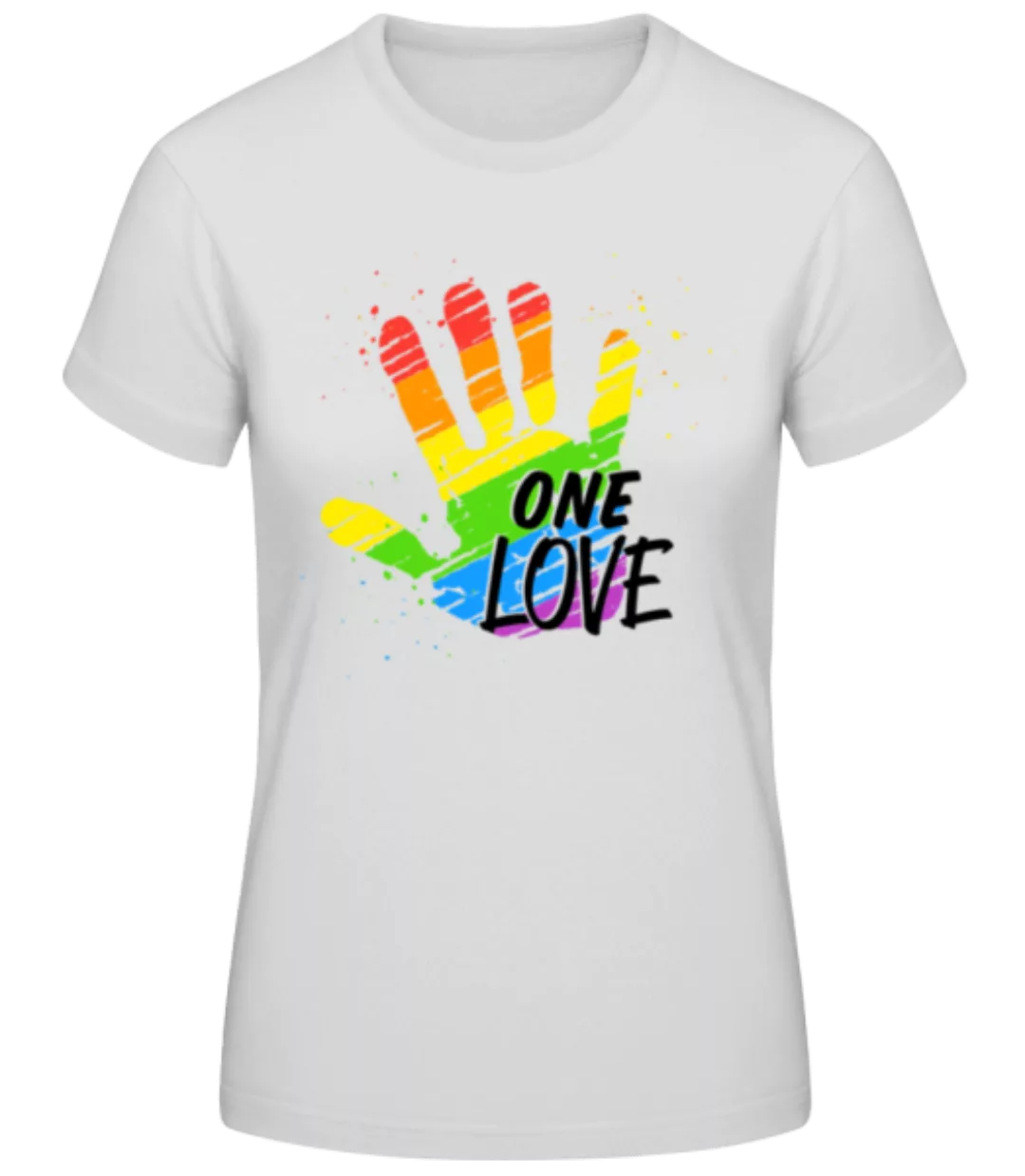 One Love Handabdruck · Frauen Basic T-Shirt günstig online kaufen