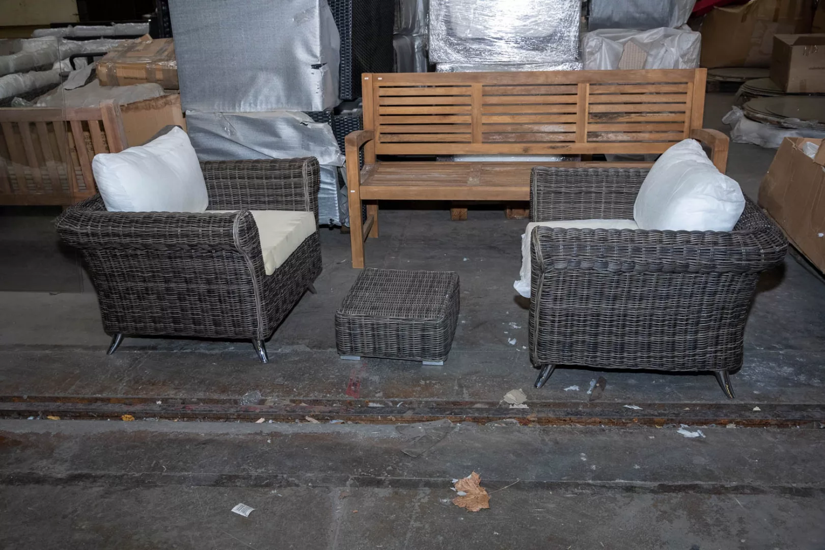 #HBM 3127: 2x Sessel Vivari + Beistelltisch Atessa-grau-meliert günstig online kaufen