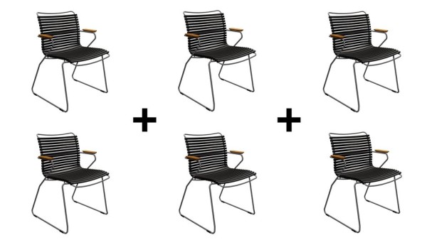 Sparset 6 tlg. Stuhl Click schwarz günstig online kaufen
